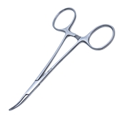 Halstead Curved Hemostatic Mosquito Forceps, Ring Handle With Dull Finish, Ratchet Lock, Curved 21mm Serrated Jaws, And Overall Length Of  5" (127mm) 